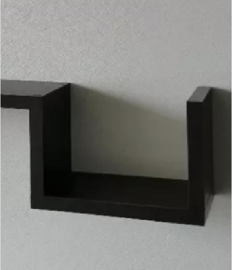 REPISAS FLOTANTES MODERNAS MODELO 5 SET DE 2 REPISAS NEGRO - 2