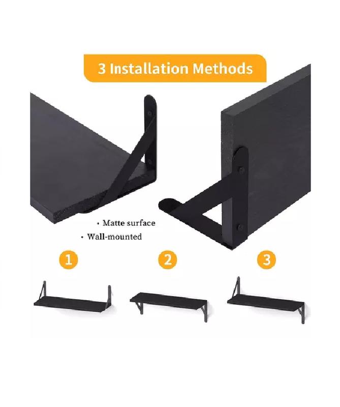 REPISAS FLOTANTES DE MADERA MULTIPROPÓSITO KIT 4 NEGRO - 2
