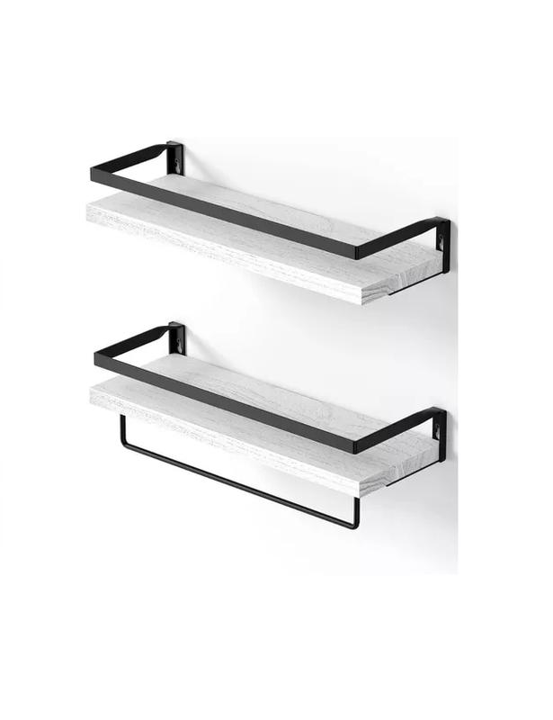 REPISAS FLOTANTES DE MADERA MODERNAS KIT 2 BLANCO - 1
