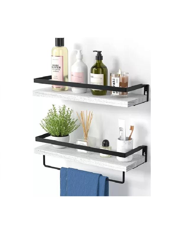 REPISAS FLOTANTES DE MADERA MODERNAS KIT 2 BLANCO - 2