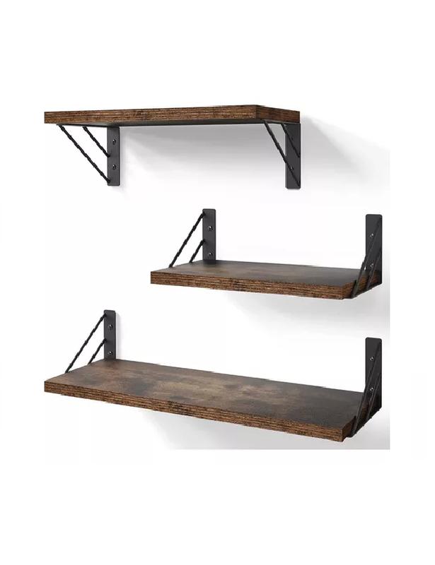 REPISAS FLOTANTES DE MADERA MULTIPROPÓSITO KIT 3 RÚSTICO - 2