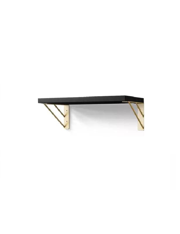 REPISAS FLOTANTES DE MADERA MULTIPROPÓSITO KIT 3 NEGRO CON DORADO - 1