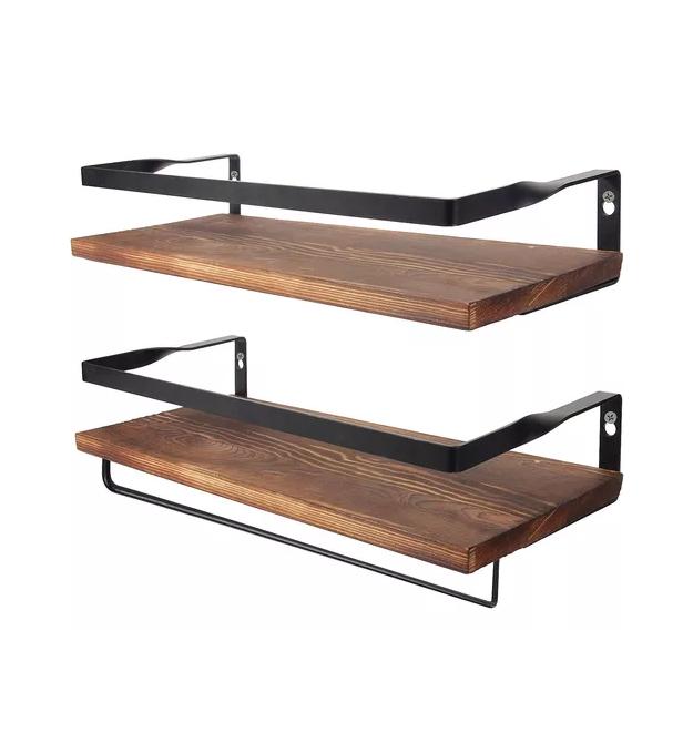 REPISAS FLOTANTES DE MADERA MODERNAS MULTIPROPÓSITO KIT 2 MARRÓN OSCURO - 2