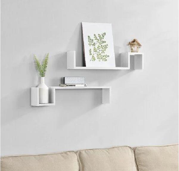 REPISAS FLOTANTES MODERNAS MODELO 5 SET DE 2 REPISAS BLANCO - 1