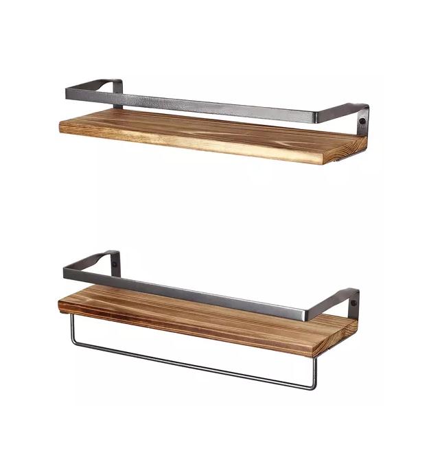 REPISAS FLOTANTES DE MADERA MODERNAS MULTIPROPÓSITO KIT 2 CAFÉ - 2