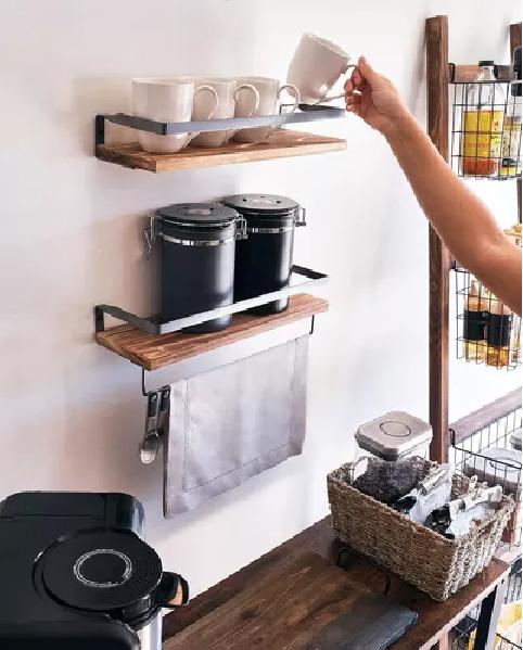 REPISAS FLOTANTES DE MADERA MODERNAS MULTIPROPÓSITO KIT 2 CAFÉ - 4