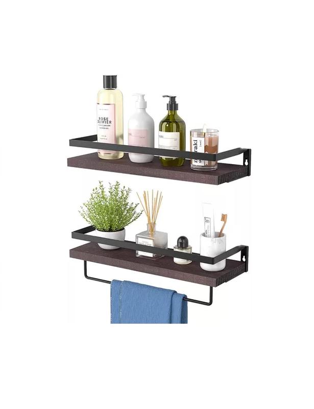REPISAS FLOTANTES DE MADERA MODERNAS KIT 2 MARRÓN OSCURO - 2