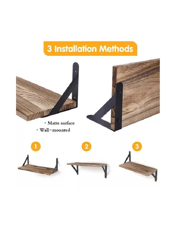 REPISAS FLOTANTES DE MADERA MULTIPROPÓSITO KIT 4 CAFÉ - 3