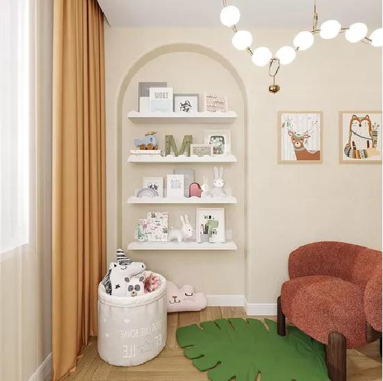 REPISAS PARA NIÑOS DE MADERA SET DE 4 COLOR BLANCO INFANTIL - 3
