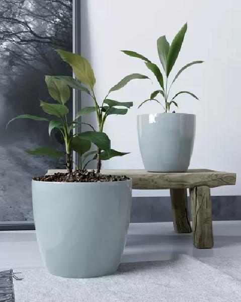 MACETEROS PLÁSTICO 20X22CM AMALFI PACK 2 UNIDADES 5.3L GRIS - 3