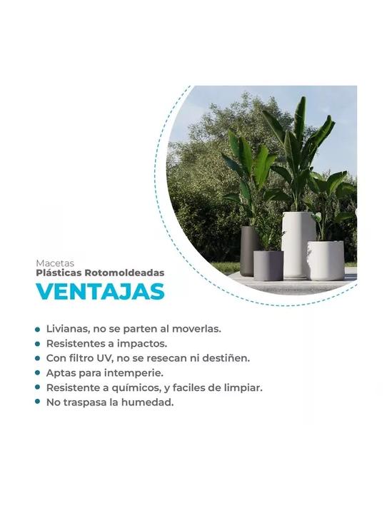 MACETA PLÁSTICA ROTOMOLDEADA PIRAMIDAL N55 AMALFI NEGRA - 2