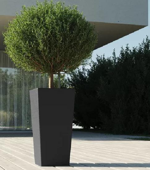 MACETA PLÁSTICA ROTOMOLDEADA PIRAMIDAL N55 AMALFI NEGRA - 5