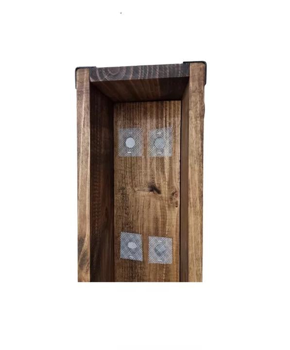 MACETERO DE MADERA 60CM COLOR ROBLE CON PATAS DE FIERRO - 4