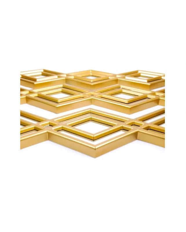 ESPEJO DECORATIVO DORADO DISEÑO ROMBO 87X35CM - 1