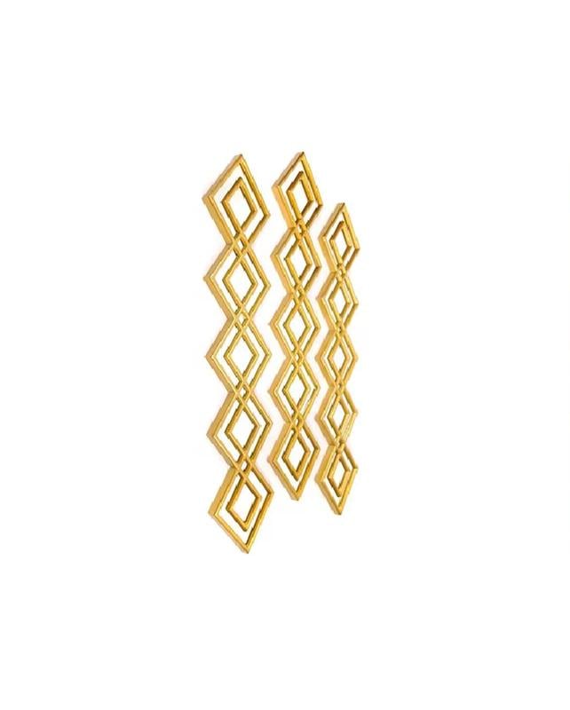 ESPEJO DECORATIVO DORADO DISEÑO ROMBO 87X35CM - 3