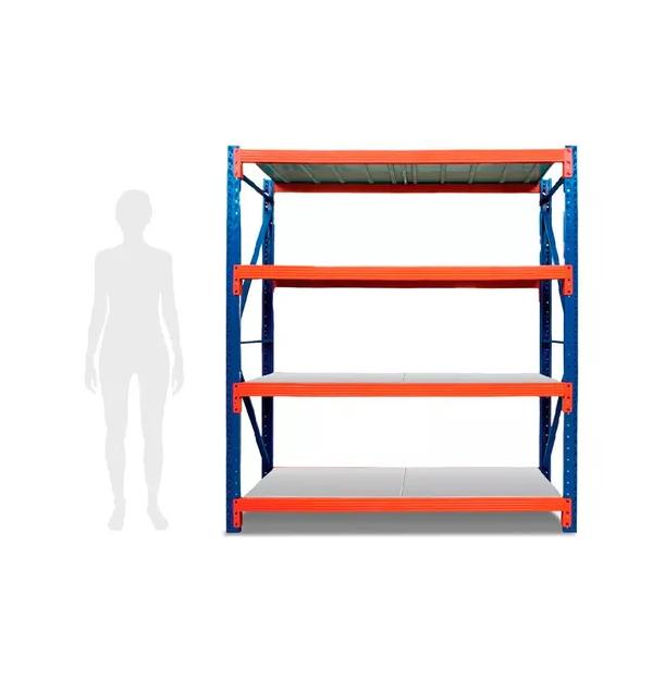 ESTANTE METÁLICO RACK 200X200X60CM SIN PERNOS SOPORTA 800KG COLOR AZUL - 2