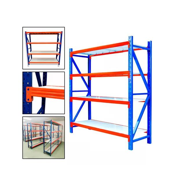 ESTANTE METÁLICO RACK 200X200X60CM SIN PERNOS SOPORTA 800KG COLOR AZUL - 4