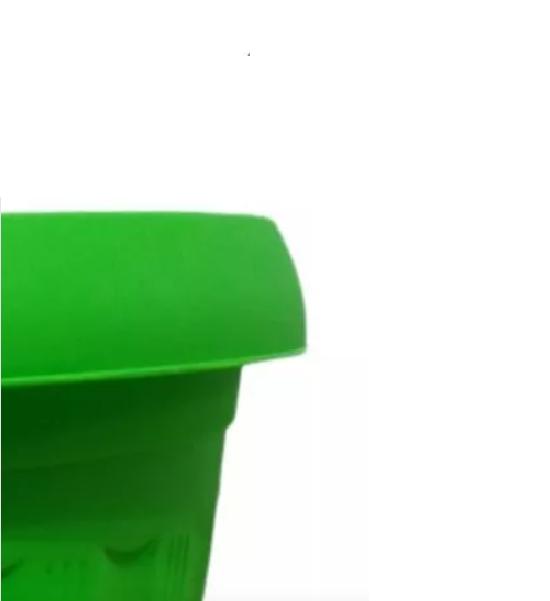 MACETERO REDONDO CON PLATO 30CM VERDE LIMA - 2