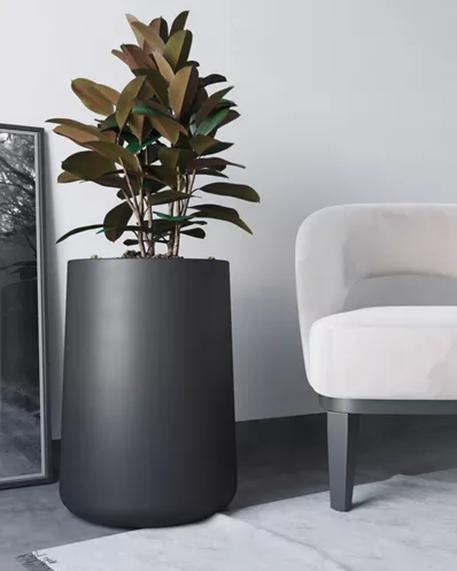 MACETERO GRANDE PLÁSTICO AMALFI MODELO GOTA N55 60L NEGRO - 3