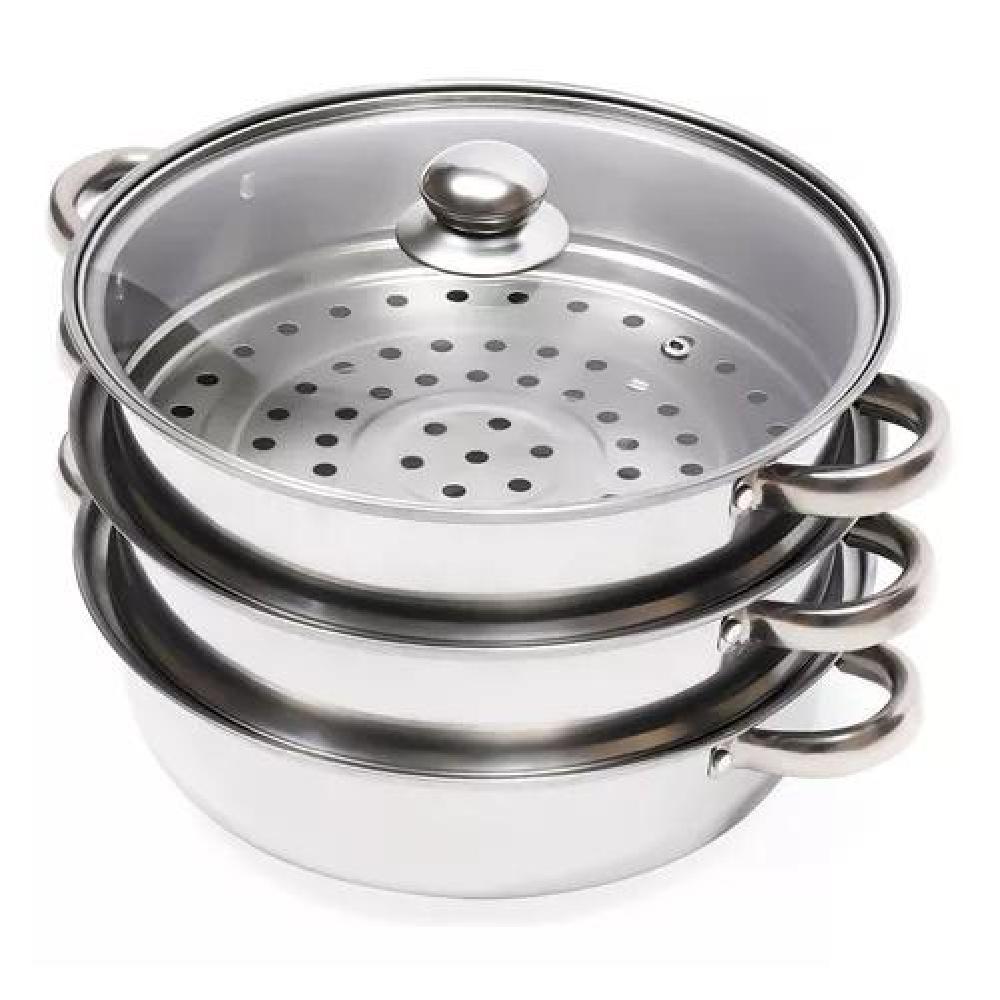 VAPORERA PARA SOPA DE ACERO INOXIDABLE 28CM TRES CAPAS - 1