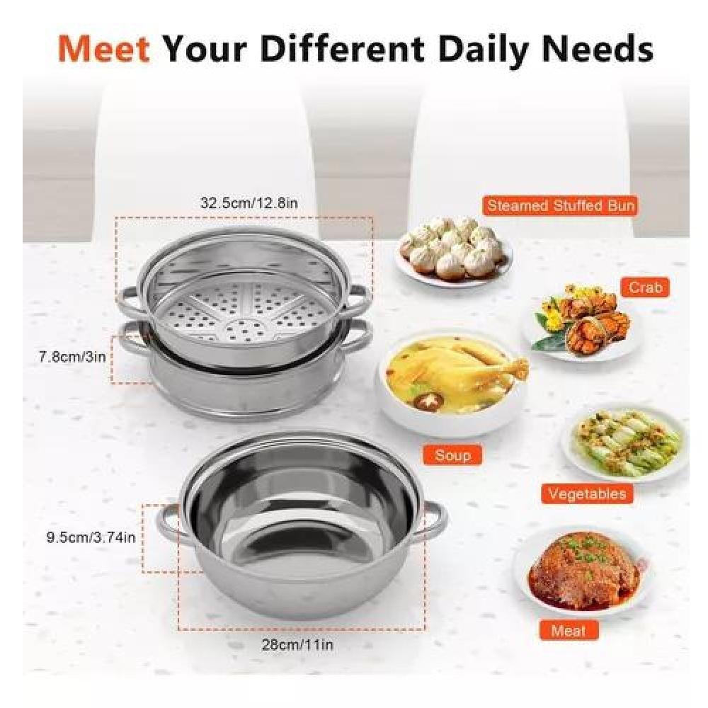 VAPORERA PARA SOPA DE ACERO INOXIDABLE 28CM TRES CAPAS - 7