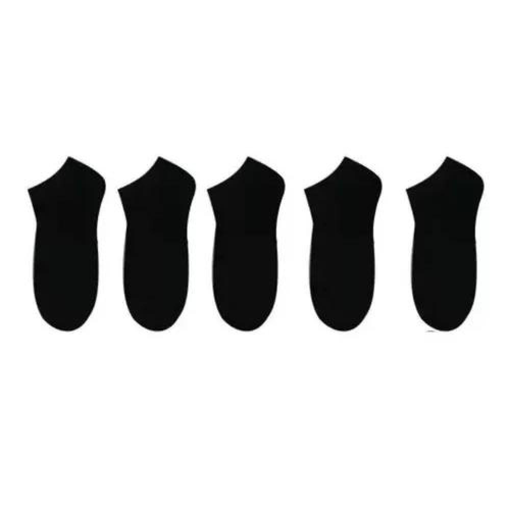 PACK DE 12 PARES DE CALCETINES DE BAMBÚ DEPORTIVOS TOBILLERAS, COLOR NEGRO, TALLA 39-45 - 5