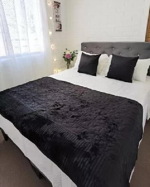 PIECERA POLAR TELA REVERSIBLE 95X210 CM COLOR NEGRO - 2
