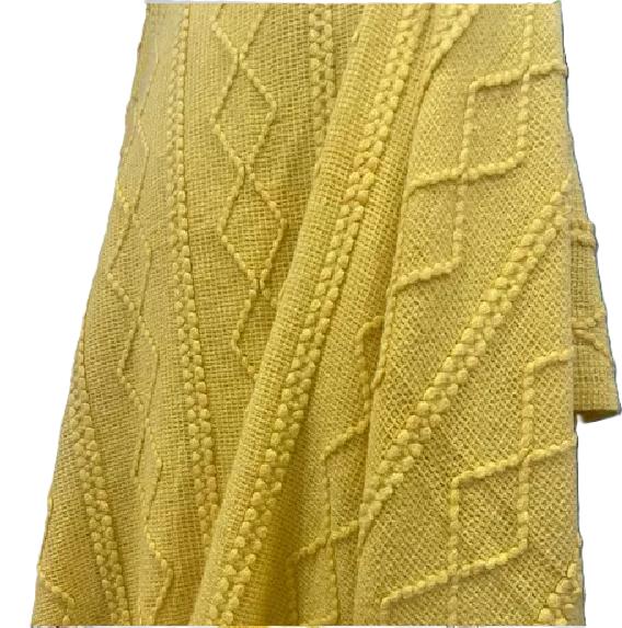 PIECERA DE CAMA MANTA SOFÁ GRUESO 500G COLOR AMARILLO - 1