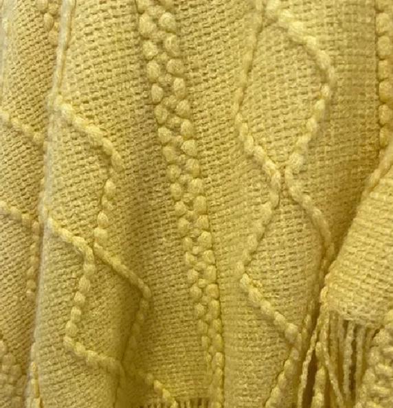 PIECERA DE CAMA MANTA SOFÁ GRUESO 500G COLOR AMARILLO - 3