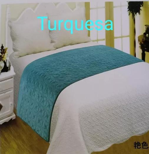 PIECERA POLAR TELA REVERSIBLE 95X210 CM COLOR TURQUESA - 2