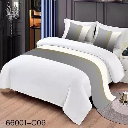 PIECERAS PARA CAMA DECORATIVA 60X200 CM + 2 FUNDAS 45X45 DISEÑO 7 COLOR GRIS - 2