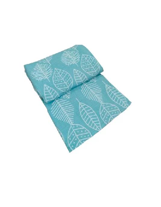 PIECERA DE CAMA 150X200 CM COLOR HOJAS CELESTE - 1