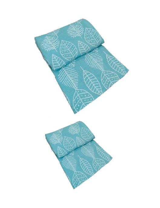 PIECERA DE CAMA 150X200 CM COLOR HOJAS CELESTE - 2