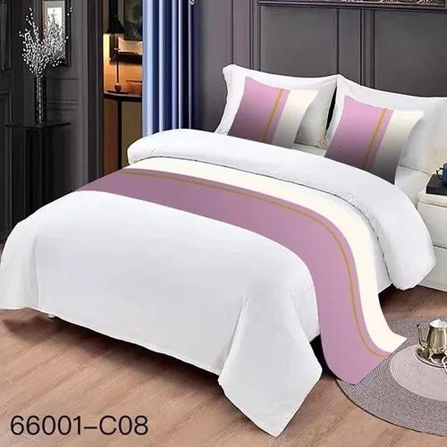 PIECERAS PARA CAMA DECORATIVA 60X200 CM + 2 FUNDAS 45X45 DISEÑO 6 COLOR ROSA - 2