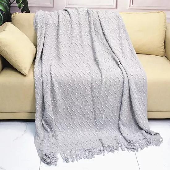 PIECERA DE CAMA MANTA SOFÁ GRUESO 500G COLOR GRIS - 2