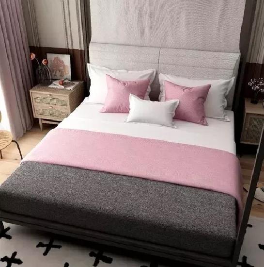 PIECERA 60X220 CM + 2 FUNDAS PARA CAMA GRUESA COLOR PALO ROSA - 3