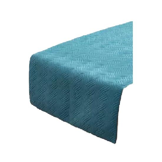 PIECERA DE CAMA TERCIOPELO PLUSH KING + 2 FUNDAS 70X210 CM COLOR TURQUESA - 1
