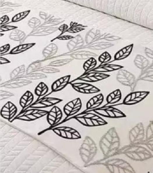 PIECERA BORDADA PARA CAMA SIN FUNDAS DE COJÍN DISEÑO 6 COLOR CREMA - 1