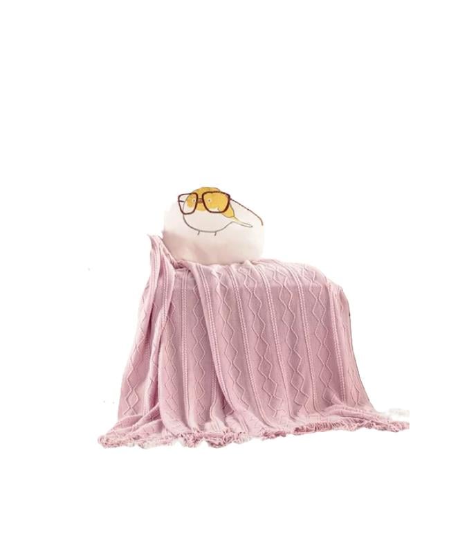PIECERA DE CAMA MANTA SOFÁ GRUESO 500G COLOR ROSA - 1