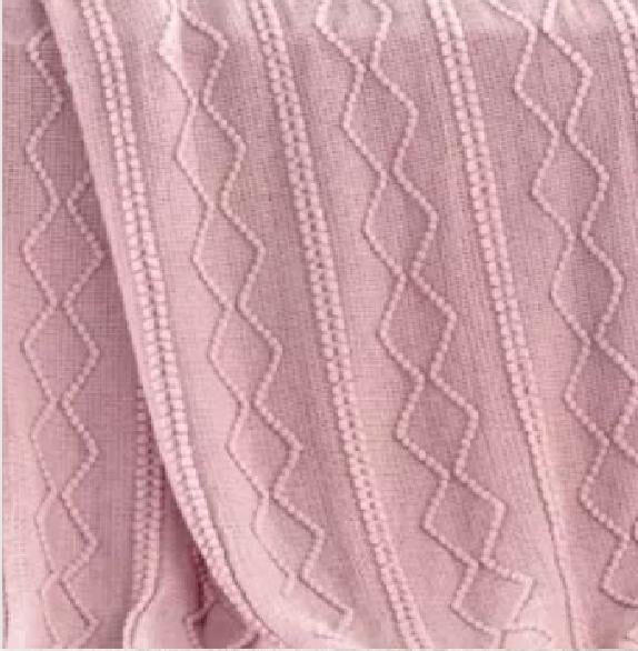 PIECERA DE CAMA MANTA SOFÁ GRUESO 500G COLOR ROSA - 3