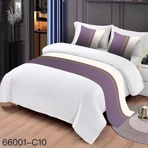 PIECERAS PARA CAMA DECORATIVA 60X200 CM + 2 FUNDAS 45X45 DISEÑO 9 COLOR MORADO - 2