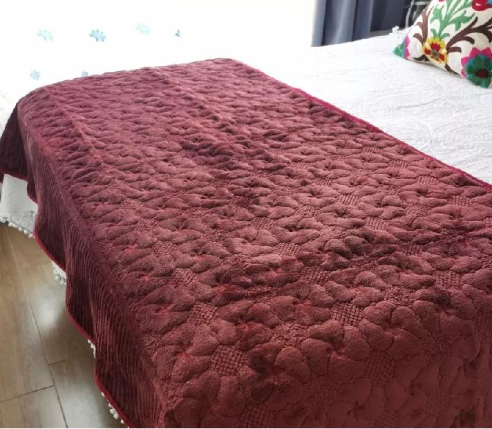 PIECERA POLAR TELA REVERSIBLE 95X210 CM COLOR BURDEOS - 2