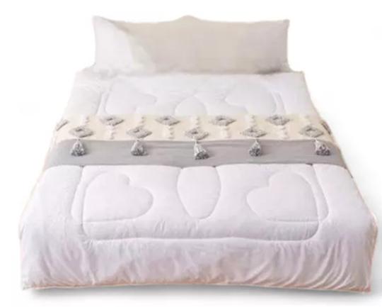 PIECERA PIE DE CAMA BOHO BORDADA CAMA KING Y 2 PLAZAS DISEÑO 3 COLOR BLANCO - 2