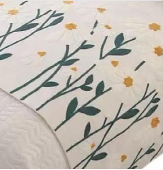 PIECERA BORDADA PARA CAMA SIN FUNDAS DE COJÍN DISEÑO 1 COLOR CREMA - 1