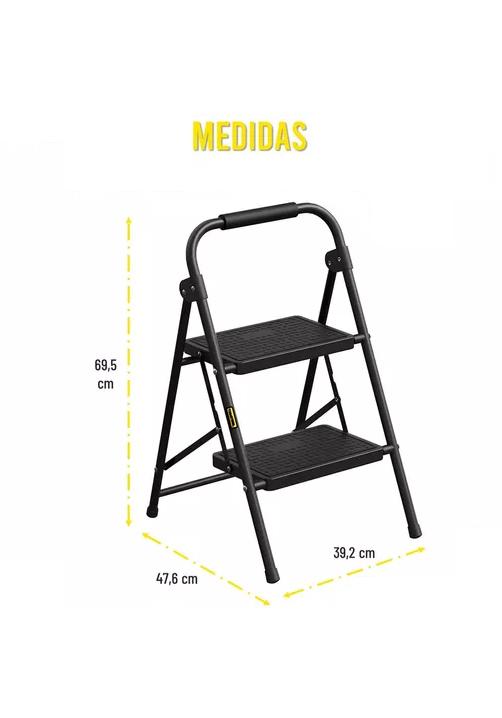 ESCALERA PLEGABLE ULTRA RESISTENTE COLOR NEGRO - 2