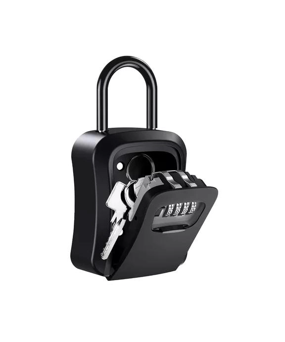 CAJA SEGURIDAD PORTA LLAVE CANDADO CLAVE EN COLOR NEGRO - 2