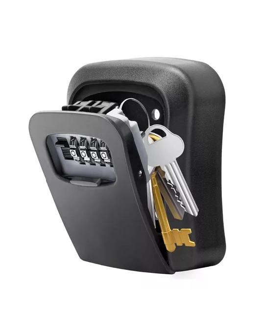 CAJA SEGURIDAD PARA LLAVES CON CLAVE EN COLOR NEGRO - 1