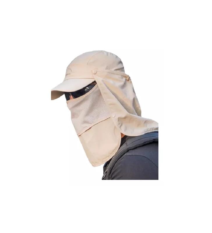 GORRO VISERA PARA EL SOL 4 EN 1 USO DIARIO CAQUI - 1
