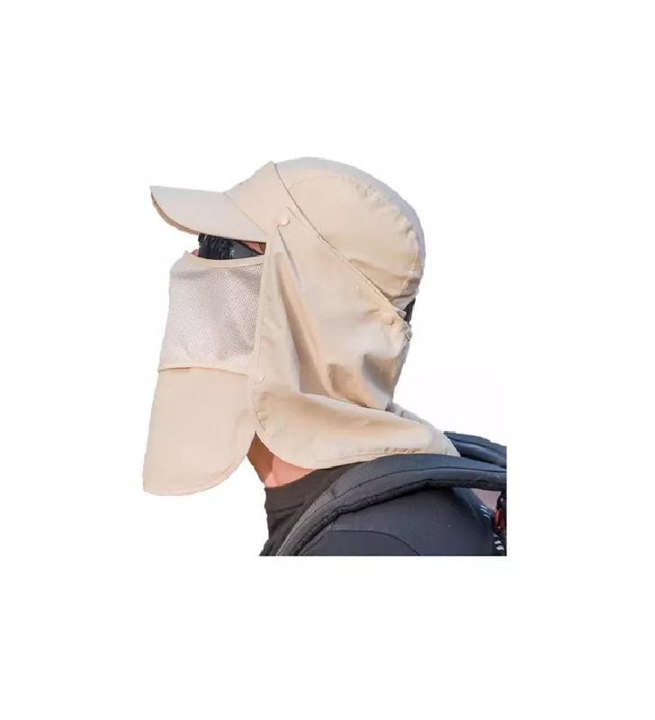 GORRO VISERA PARA EL SOL 4 EN 1 USO DIARIO CAQUI - 2