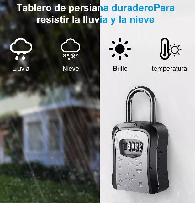 CAJA SEGURIDAD PORTA LLAVE CANDADO CLAVE COLOR GRIS - 6